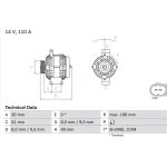 Lichtmaschine | BMW 1,3 Serie | 0 986 046 130