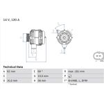 Lichtmaschine | MERCEDES C-Klasse | 0 986 042 550