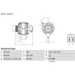 Lichtmaschine | OPEL Astra,Meriva,Combo,Corsa | 0 986 048 301