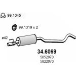 Mittelschalldämpfer | OPEL Corsa 1.0 16V 97 | 34.6069