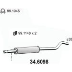 Mittelschalldämpfer | OPEL Corsa 1.0i 12V 00 | 34.6098