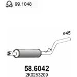 Mittelschalldämpfer | VW Caddy III1.4 04 | 58.6042