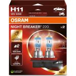 Osram | H11 12V 55W PGJ19-2 NIGHT BREAKER® 220 +220% 2 St | 64211NB220-2HB