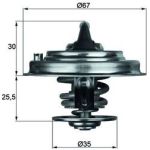 Thermostateinsatz mit Dichtung | AUDI A3/VW Golf V/T5 03 | TX 30 80D