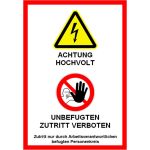 Warntafel Achtung Hochvolt | rot | 24020